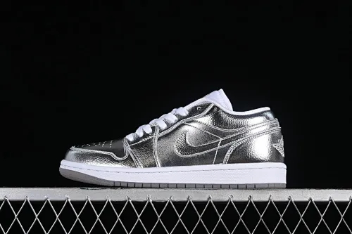 All categories Air Jordan Jordan series basketball shoes Air Jordan 1 Low Air Jordan 1 Low "Metallic Silver" AJ1 Joe 1 gray silver low-top cultural casual sneakers FN5030-001